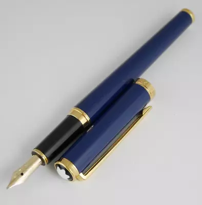 Montblanc Noblesse Oblige Blue GT Fountain Pen M (used) FREE SHIPPING WORLDWIDE • $249