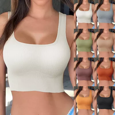 Women Crop Top Camisole Vest Bra Tank Top Bralette Vest Sleeveless Padded Tops. • £5.99