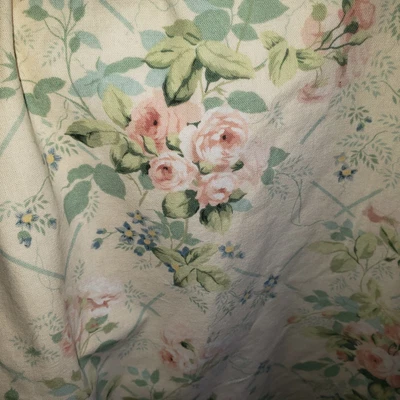 £99.99 • Buy Vintage 1970'S Sanderson COUNTRY COTTAGE Curtains Teal & Pink Roses 45 L X 45 W