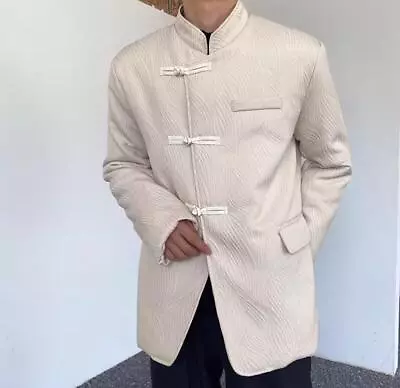 Hot Men's Fashion Chinese Style Stand Collar Long Sleeve Padded Coats Jacket Top • $58.58