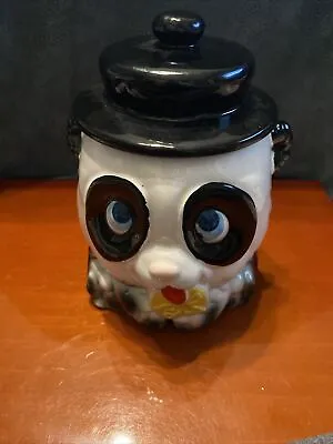 Vintage Ceramic Cookie Jar Panda Bear Manufactured 4 National Silver Co Japan • $22