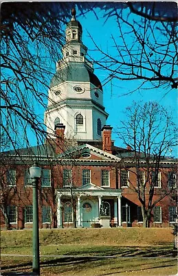 Colonial State House Annapolis Maryland Streetview Government Chrome Postcard • $2.75