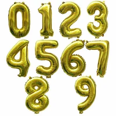 Gold Silver Rose Gold 40  Inch Giant Number Helium Foil Balloons Birthday Party • $1.86