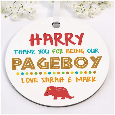 £6.99 • Buy PERSONALISED Page Boy Ring Bearer DINOSAUR Wooden Plaque Gifts Wedding Thank You