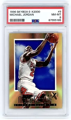 1996-97 Skybox E-X 2000 MICHAEL JORDAN #9 Chicago Bulls PSA 8 NM-MT HOF • $114.99