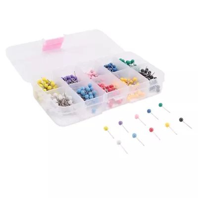 Map Tacks Push Pins Plastic Head With Steel Point 4mm 500 Pieces R1B36156 • $5.69