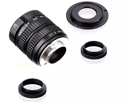 Fujian 35mm F/1.7 CCTV Cine Lens Compatible With NEX E-Mount Camera & Adapter • $24.99