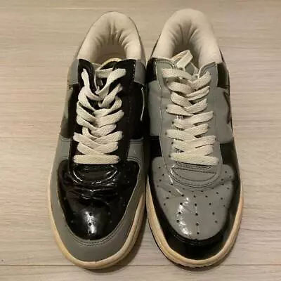 A BATHING APE Bapesta Sneaker Shoes Enamel Black/Gray US8 Used From Japan F/S • $445.05
