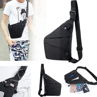 Men's Crossbody Pack Mobile Wallet Shoulder Chest Bag Hiking Camping Storage Bag • $10.99