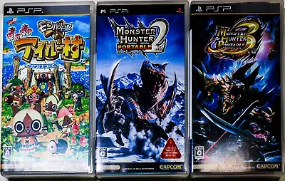 PSP Monster Hunter Portable 2nd & 3nd & Monhan Airu Village CAPCOM  Japan • $43