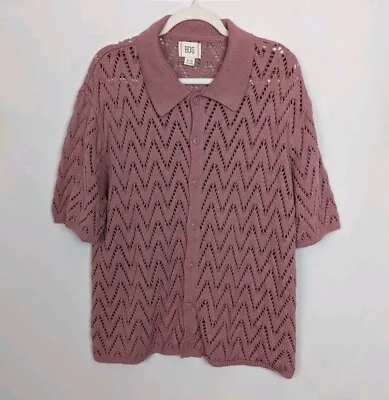 BDG Urban Outfitters Men XL Define Polo Short Sleeve Button-Down Sweater Mauve • $39.99