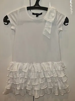 Lili Gaufrette Girls Short Sleeve Dress White Age 5 • £10.99