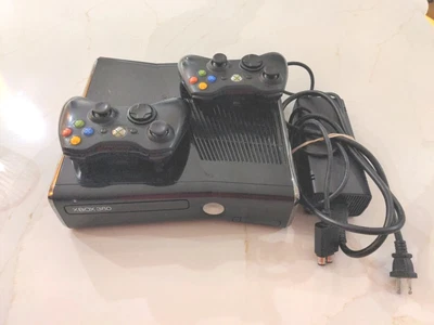 $70.52 • Buy Microsoft Xbox 360 Slim Console Black -With Two Black Controllers (No Harddrive)