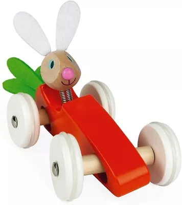 Janod J08247 Lapin Carrot Toy Car ( Wooden ) • £12.95