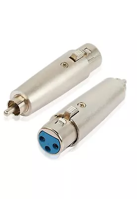 XLR 3- Pin Female Socket To RCA/Phono  Male Plug Adaptor Converter  • £3.89