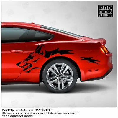 Ford Mustang 2005-2023 Rear Quarter Coyote Wolf Side Decals Stripes Choose Color • $59.50