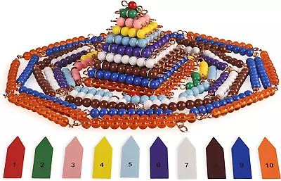 BOHS Montessori Bead Chains & Squares - Skip Counting Multiplication And Toy • $36.65