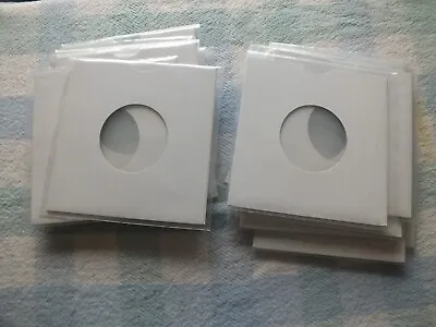 20 7  Thick White Card Record Sleeves & 20 Thick PVC Dust Covers • £5