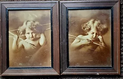 Pair Of Antique Framed “Cupid Awake & Cupid Asleep” M. B. Parkinson Framed  • $35