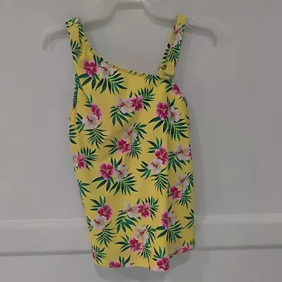 Lands' End Women's One Shoulder Padded Tankini Top Swimsuit Size 14 8B266 • $33.99