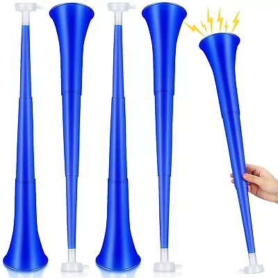 4 Pieces Collapsible Stadium Horn 24 Inch Vuvuzela Plastic Trumpet Horn Blow ... • $41.31