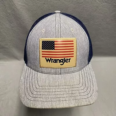 Wrangler Gray Blue Ball Cap Hat Snapback Mesh Back Adjustable Baseball • $10
