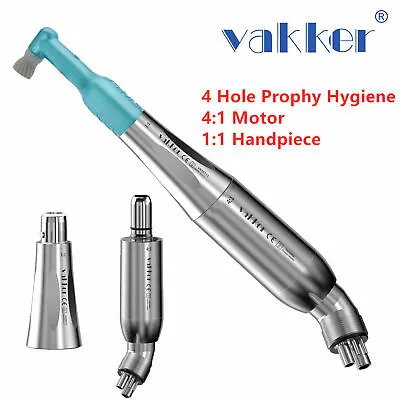 360°Swivel Dental Hygiene Prophy Straight Handpiece + 4:1 Air Motor Set 4Hole • $119.99