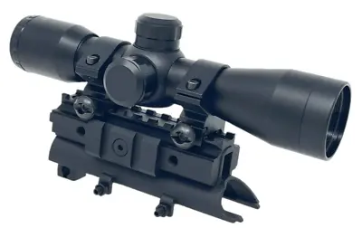 For SKS Scope Mount Combo W/ 4x32 Scope P4 Sniper Reticle + Rings + Lens Covers • $74.88