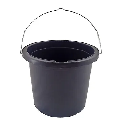 1L Paint Kettle Bucket Plastic Round With Metal Handle Black Solvent Container • £4.95
