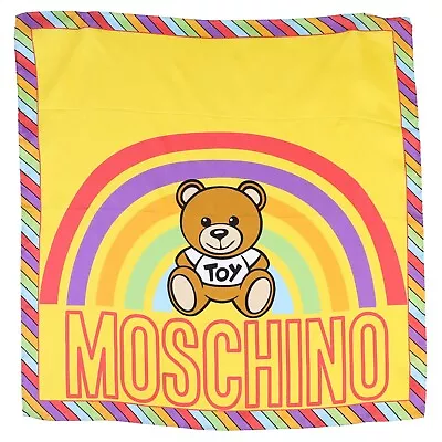 Moschino Rainbow Bear 100% Silk Scarf Square 50x50 Cm 19x19 Inches New • $50