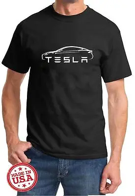 $20 • Buy Tesla Model S Electric Car Classic Outline Design Tshirt NEW