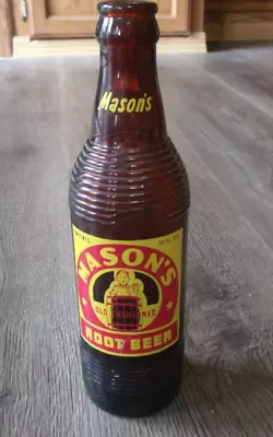 Vintage Glass Soda Pop Bottle  Mason's Root Beer Chicago Illinois 8  1/2 Inch • $15.59