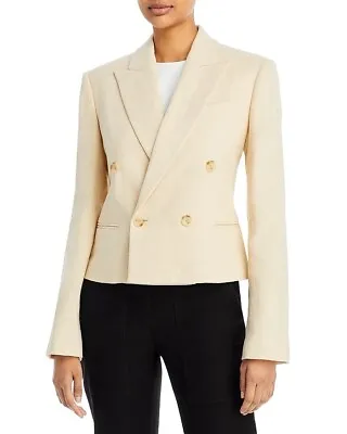 A.L.C ALC River Blazer Womens Jacket Size 14 Light Beige Linen Blend • $116.99