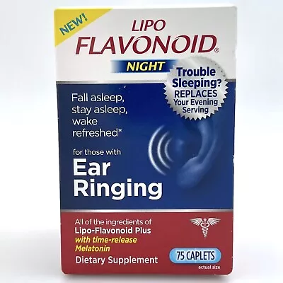 Lipo Flavonoid Night Ear Ringing 75 Caplets Helps Sleep NEW (Damaged Box) • $12.58