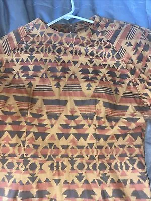 $45 • Buy 1990’s VTG Leather Vakko Womens Brown Patterned Leather Zip Up Top-Small