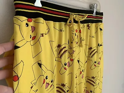 NWT S Mens Pokémon Pikachu Yellow Pajama Pants Lounge Cartoon Movie Y2K Small PJ • $25.99