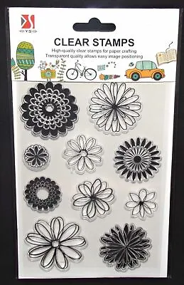 Clear Stamps Flowers Large & Small Designs Patterns All New Free Shipping • $6.99