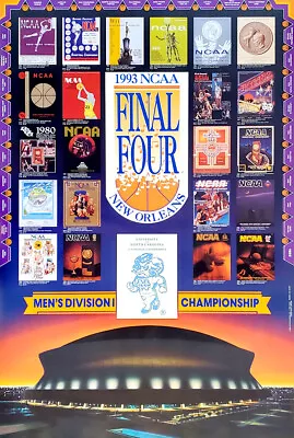 NCAA Mens Basketball FINAL FOUR 1993 Vintage 24x36 POSTER North Carolina Champs • $26.99