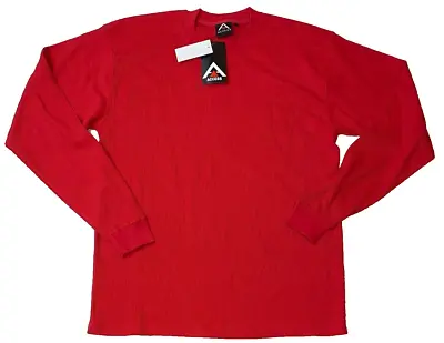 Access Men's Heavyweight Long Sleeve Thermal Crew Neck Top AT11 Red 2XL • $14.95