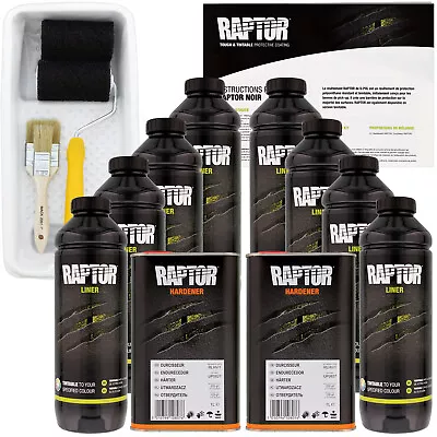 U-POL Raptor Tintable Spray-On Truck Bed Liner KitTray & Brush 8 Liters • $269.99