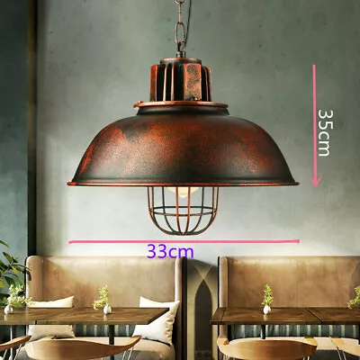 Vintage Rustic Industrial Cage Pendant Light Farm Ceiling Lamp Fixture Hotsale! • $42.76