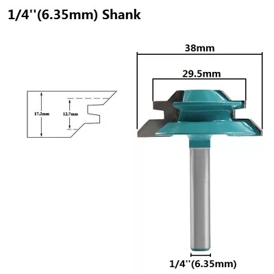 45 Degree Lock Miter Router Bit 1/4  1/2  Shank Tenon Cutter Router Bit For Wood • $9.99