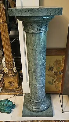 Classical Neoclassical Green Marble 41  Pedestal Column Plant Vase Stand • $1699.99