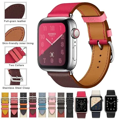 $14.99 • Buy Leather Loop Band For Apple Watch Series SE 8 7 6 5 4 3 2 1 41 45 38 40 42 44 Mm