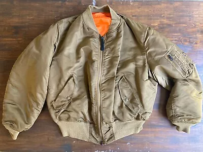 Vintage Alpha Industries MA-1 Military Flight Bomber Jacket Made In USA XL • $80