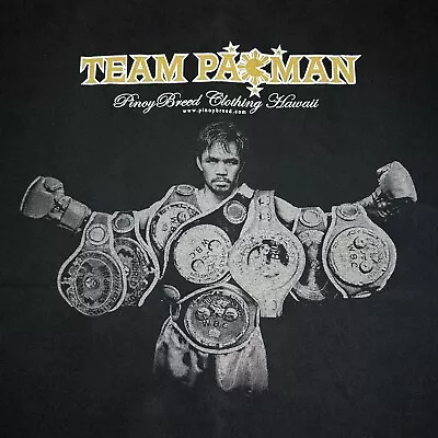 $19.99 • Buy Vintage Manny Pacquiao Boxing Graphic Black T-Shirt Size XL Pacman Double Sided