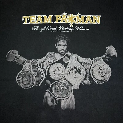 $19.99 • Buy Vintage Manny Pacquiao Boxing Graphic Black T-Shirt Size XL Pacman Double Sided