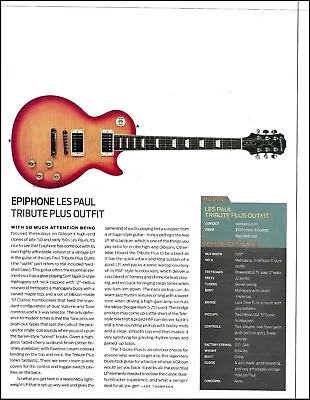 Epiphone Les Paul Tribute Plus Outfit Guitar Article W/ Specs 8 X 11 Print • $4