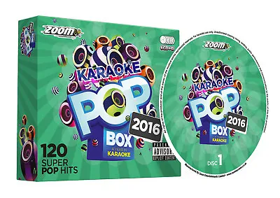 Zoom Karaoke Pop Box 2016 - 6 CD+G Set - 120 Pop Songs From The Year 2016 - New! • £5.95