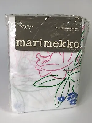 Marimekko By Dan River 2 Standard Pillowcases NOS No-Iron Percale Floral • $35.99